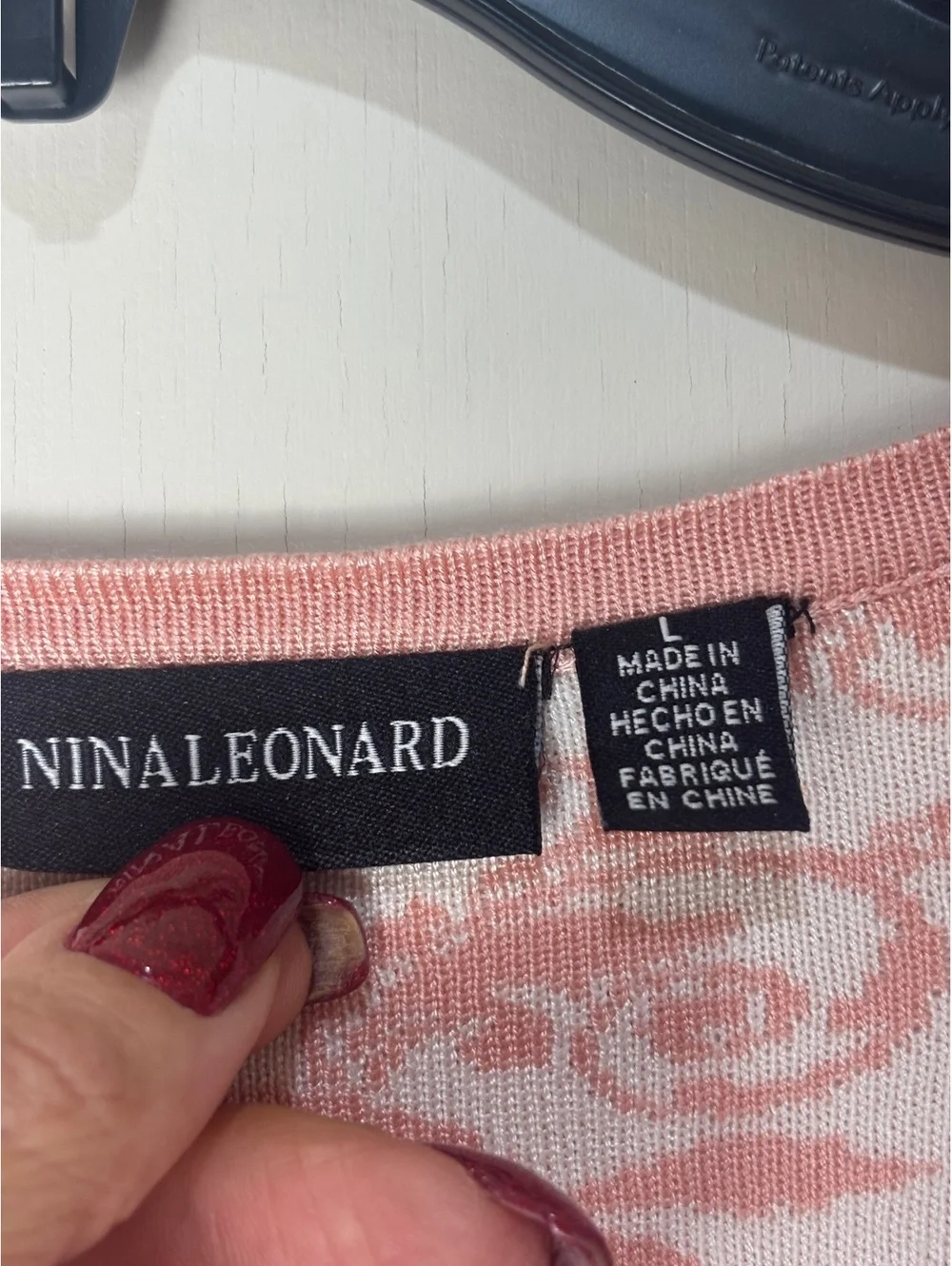 Nina Leonard Women L Pink Floral Jacquard Longline Cardigan Open Front Duster